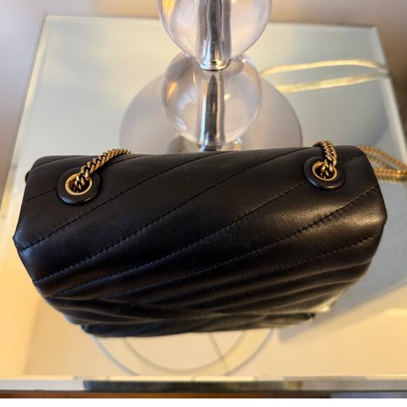 Tory Burch Kira Mini Chevron Quilted Crossbody Bag Black - Picture 5 of 9